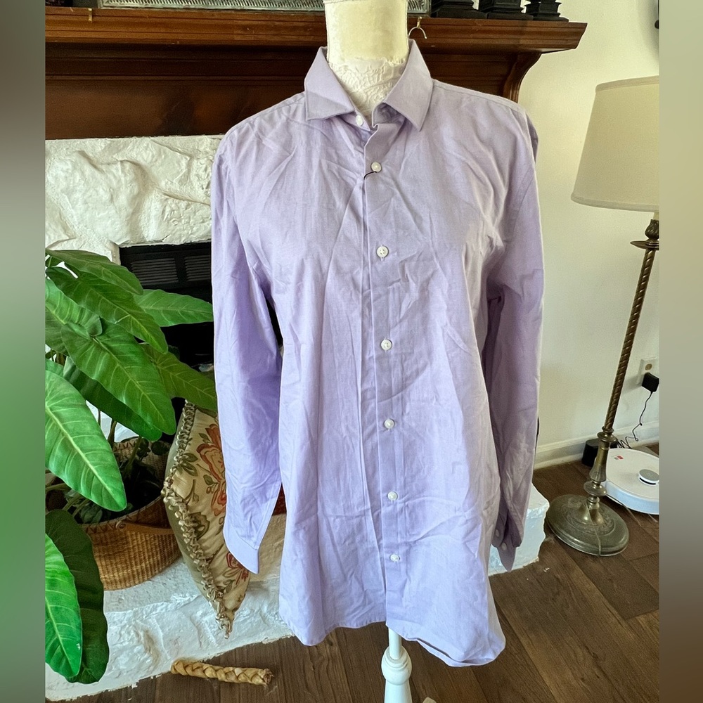 Perry Ellis Men's Lilac Lavender Dress Shirt NWT Size Medium